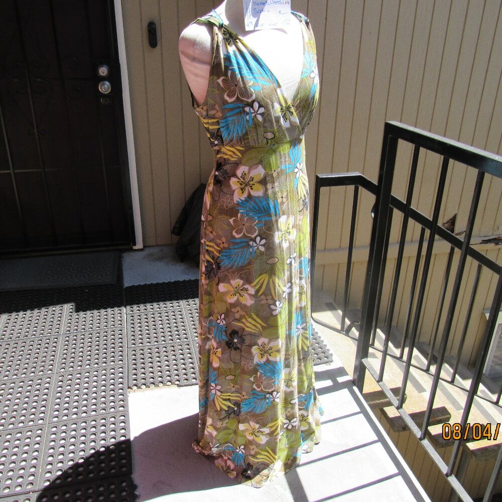 #389  NEW WOMEN'S LONG SUMMER DRESS BY TRIBAL  (SIZE L)